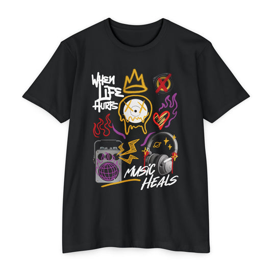 "When Life Hurts, Music Heals" Tee (Unisex)