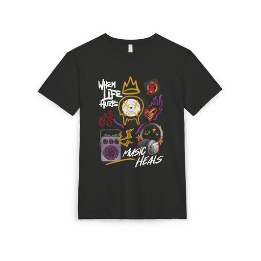 "When Life Hurts, Music Heals" Tee (Unisex)