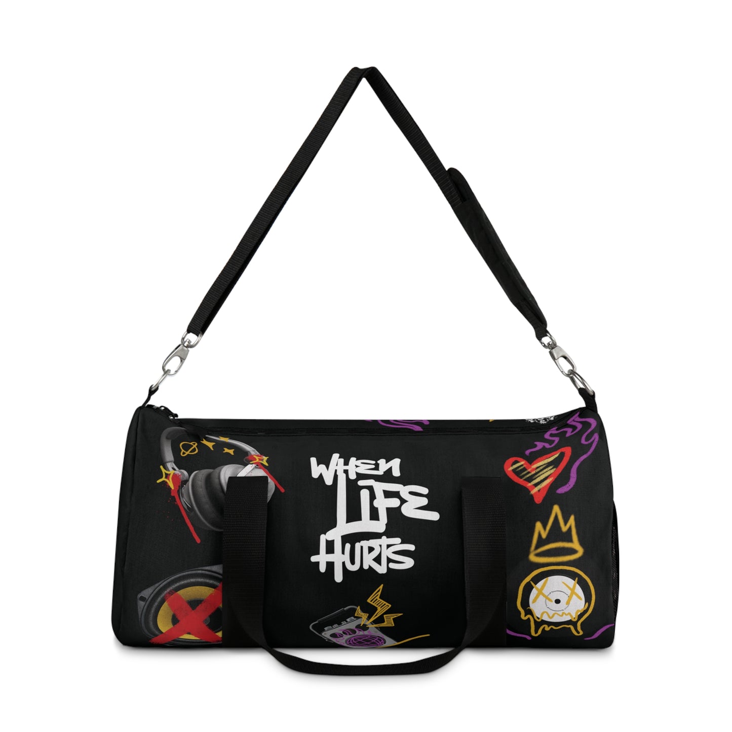 "When Life Hurts, Music Heals" Duffel Bag
