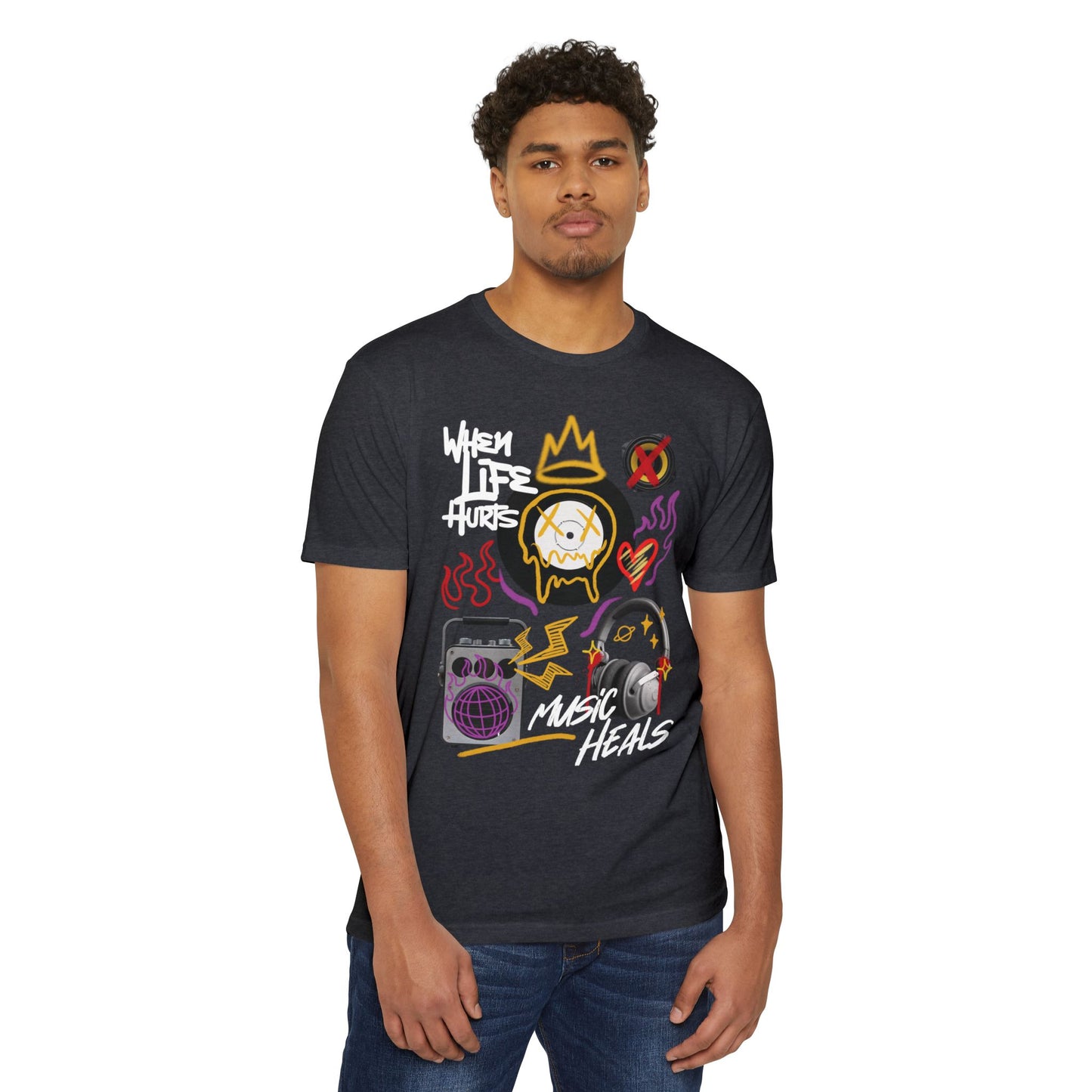 "When Life Hurts, Music Heals" Tee (Unisex)